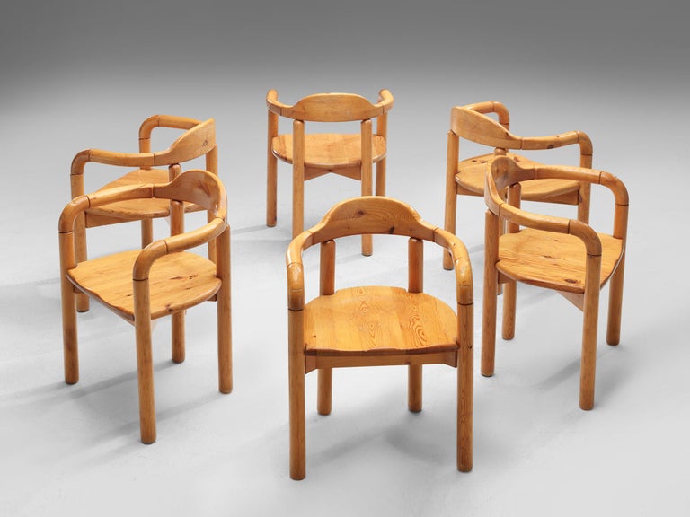 Rainer Daumiller Set of Six Armchairs in Solid Pine