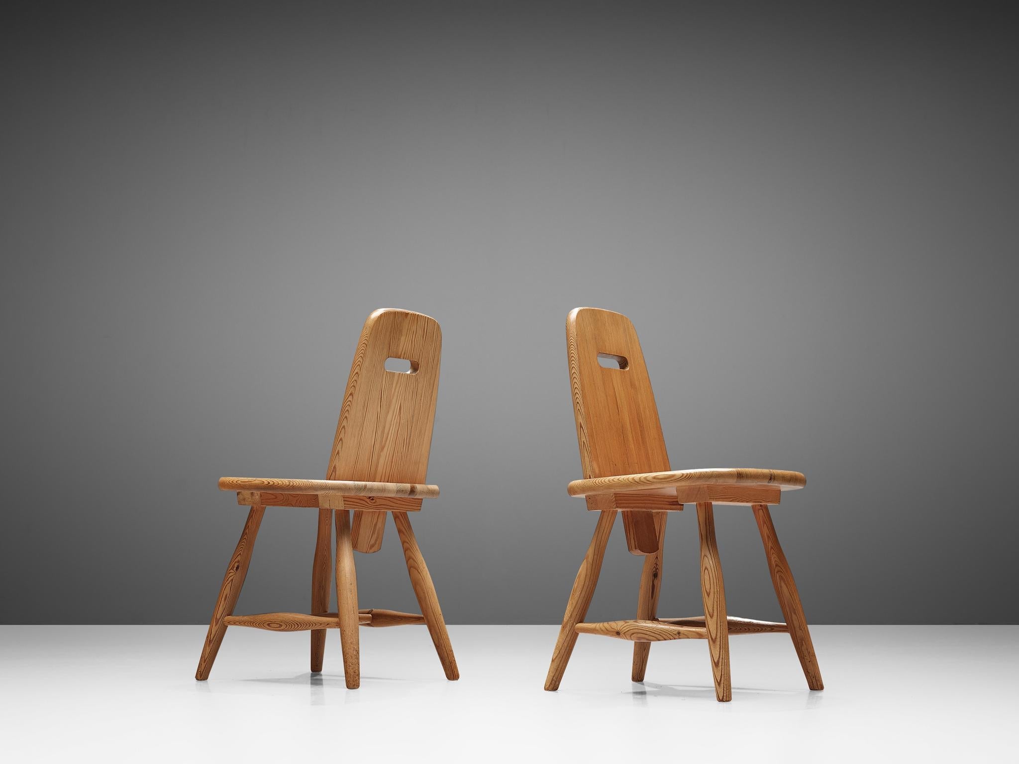Eero Aarnio for Laukaan Puu Set of Six Dining Chairs in Solid Pine