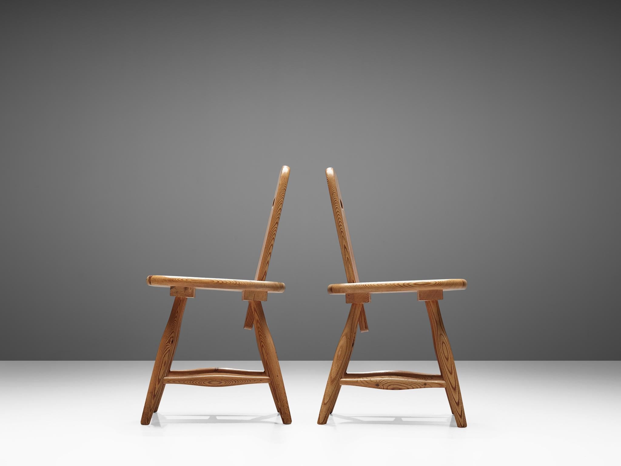 Eero Aarnio for Laukaan Puu Set of Six Dining Chairs in Solid Pine