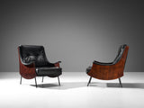 Carlo de Carli for Sormani Pair of 'PIPA' Lounge Chairs in Leather