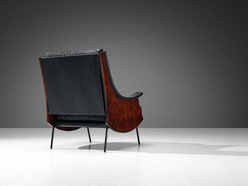 Carlo de Carli for Sormani Pair of 'PIPA' Lounge Chairs in Leather