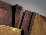 Nerone Giovanni Ceccarelli Wall Panel in Wood, Copper and Brass