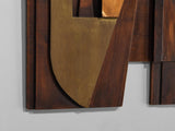 Nerone Giovanni Ceccarelli Wall Panel in Wood, Copper and Brass