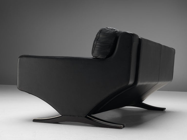 Franz Sartori for Flexform Sofa in Black Leather