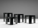 Gianfranco Frattini for Cassina Set of Nesting Tables in Black and White