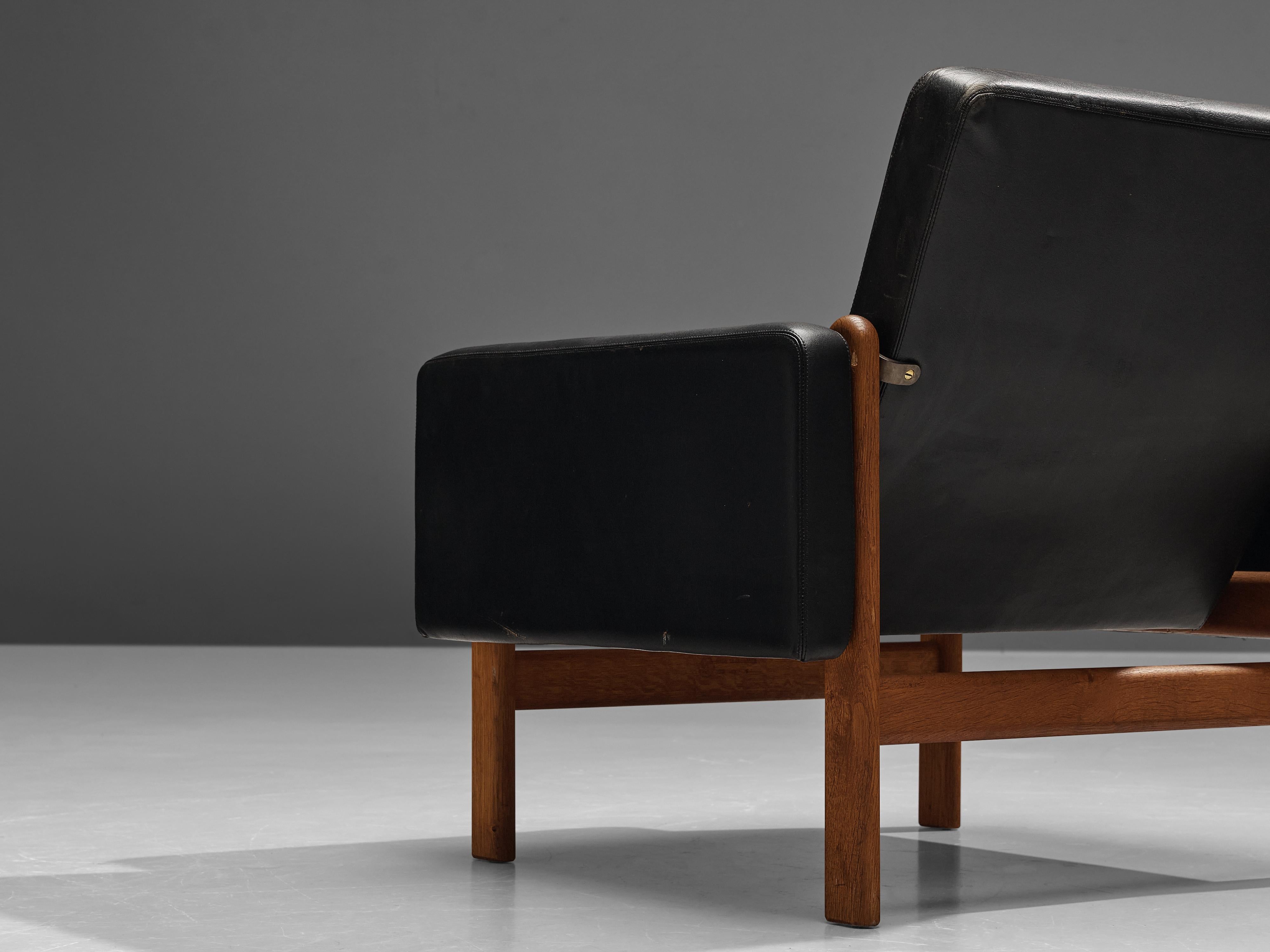 Jørgen Bækmark for FDB Møbler Easy Chair in Oak and Leather
