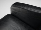 Italian Lounge Chair in Black Leather