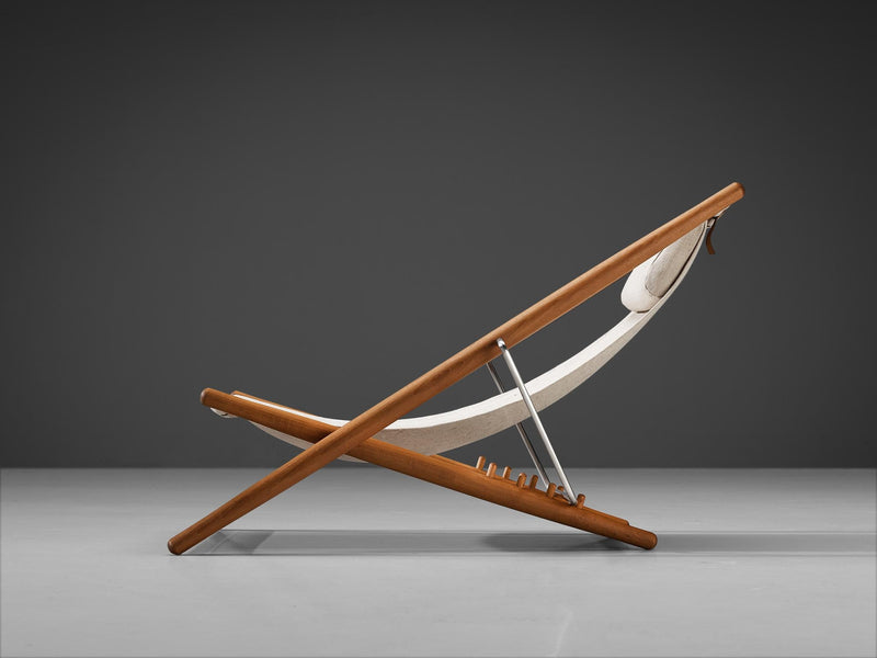 Björn Hulten for Berga Form Lounge Chair in Teak and Off-White Canvas