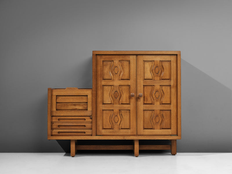 Guillerme & Chambron Cabinet 'Thierry' in Oak and Ceramic