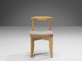 Guillerme & Chambron 'Aurelie' Dining Chair in Oak and Beige Wool