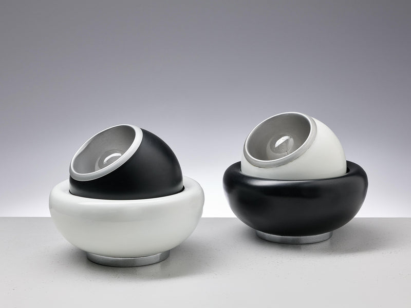 Playful Postmodern Table Lights in Black and White Metal