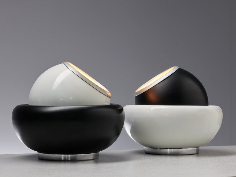 Playful Postmodern Table Lights in Black and White Metal