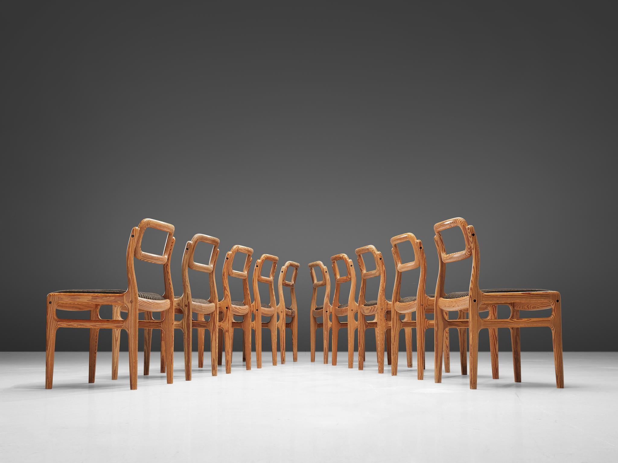 Johannes Andersen Set of Ten Dining Chairs in Pine