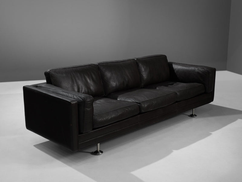 Illum Wikkelsø Cubic Sofa in Black Leather