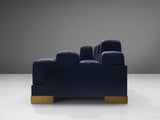Postmodern Italian 'Manhattan Skyline' Sofa in Blue Upholstery