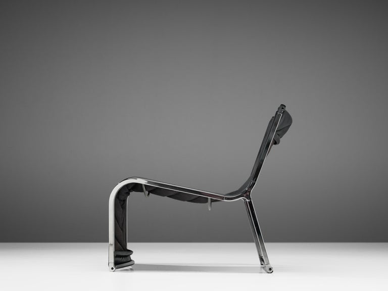 Rossi di Albizzate Lounge Chair in Leather and Chrome