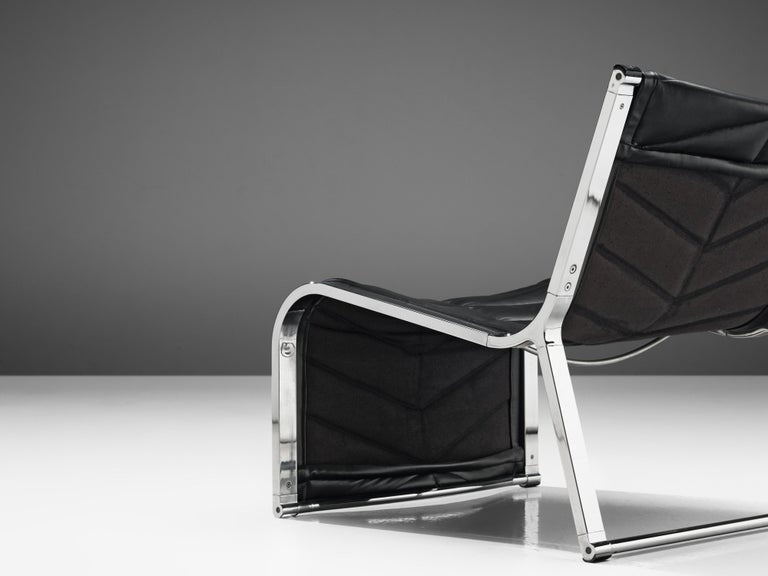 Rossi di Albizzate Lounge Chair in Leather and Chrome
