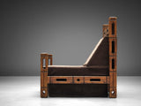 Rare Sculptural Lounge Chair with Decorative Frame in Oak