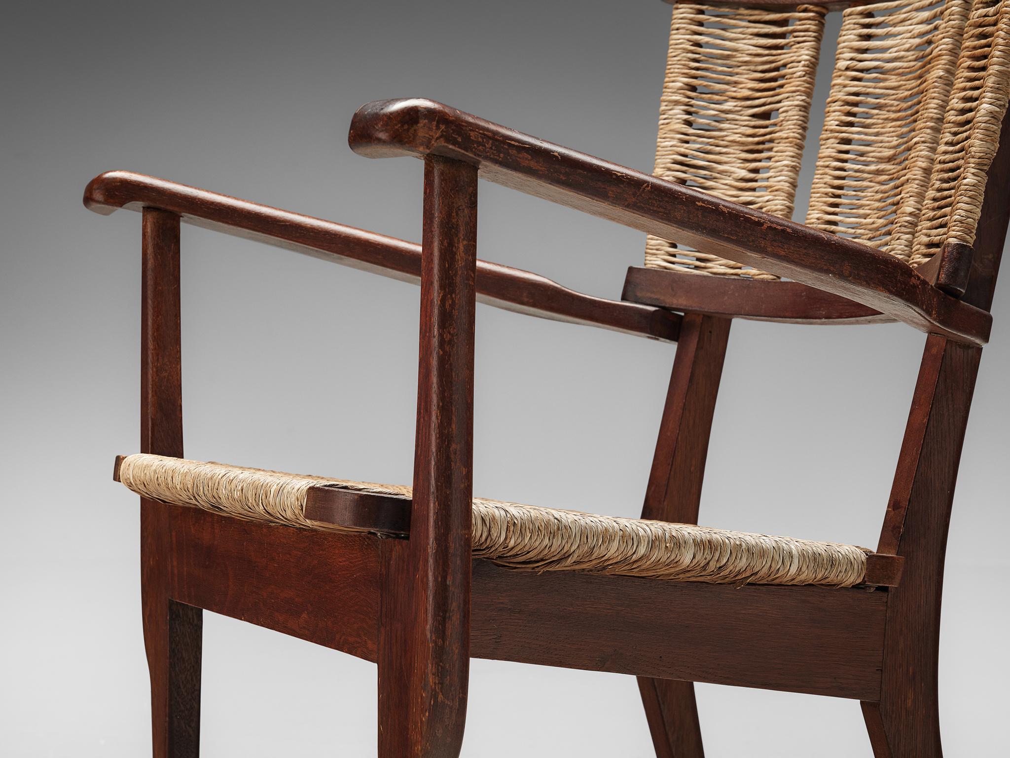 Mart Stam Armchair in Oak and Straw