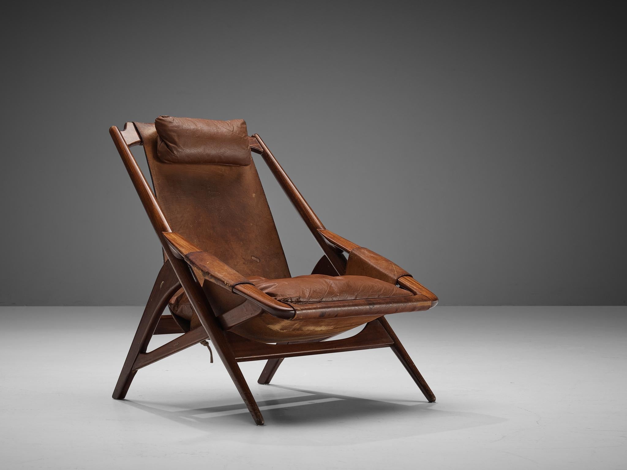 W. Andersag Lounge Chair in Patinated Leather and Teak