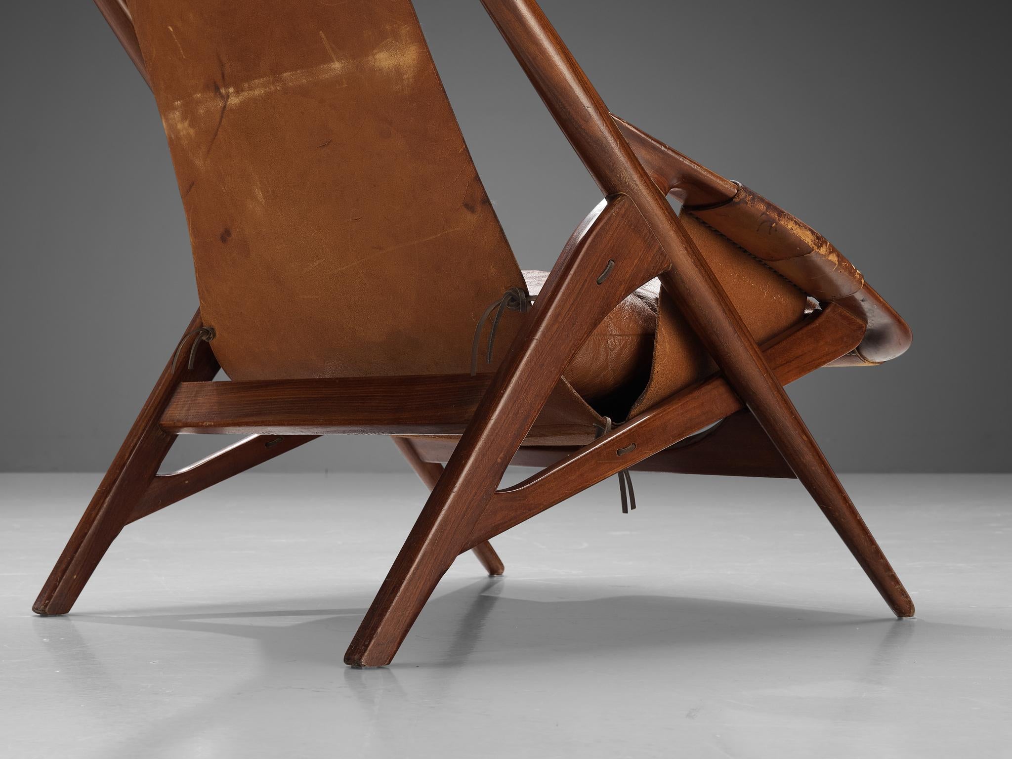 W. Andersag Lounge Chair in Patinated Leather and Teak