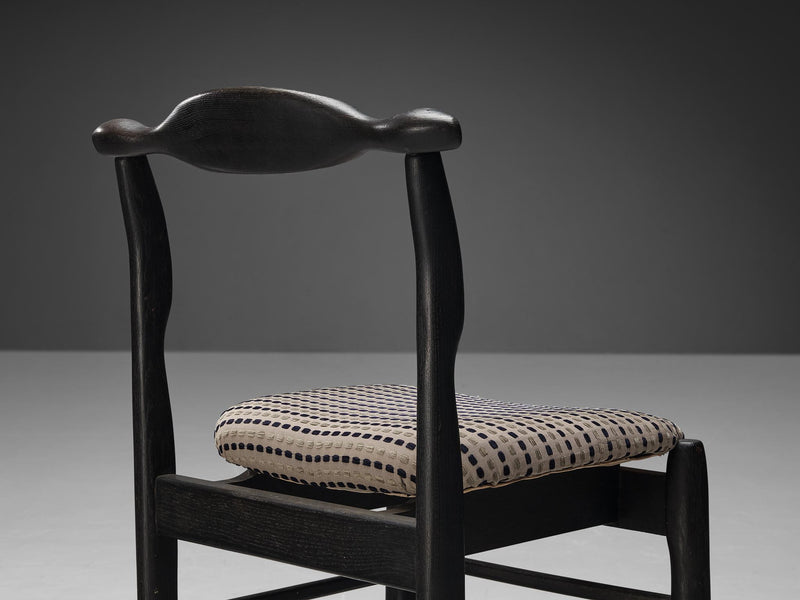 Guillerme & Chambron 'Fumay' Dining Chair in Black Lacquered Oak