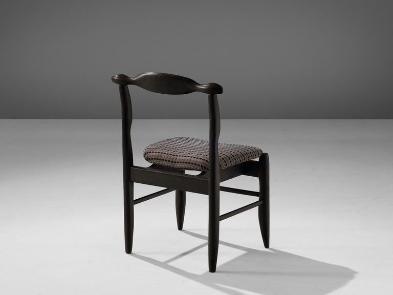 Guillerme & Chambron 'Fumay' Dining Chair in Black Lacquered Oak