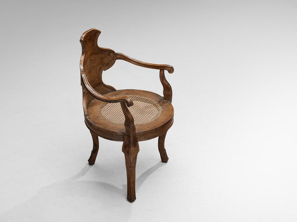 Provincial Armchair in Mahogany and Cane