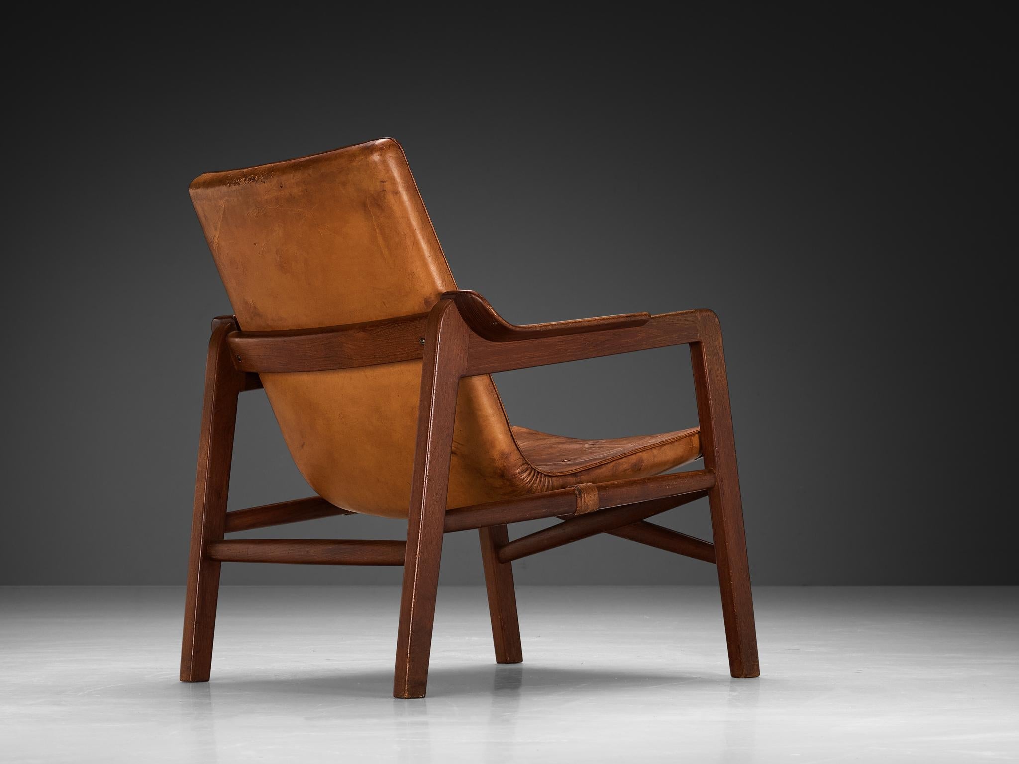 Tove & Edvard Kindt-Larsen Pair of 'Fireside' Armchairs in Original Leather
