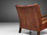 Acton Bjørn for A.J. Iversen Armchair in Patinated Niger Leather and Oak