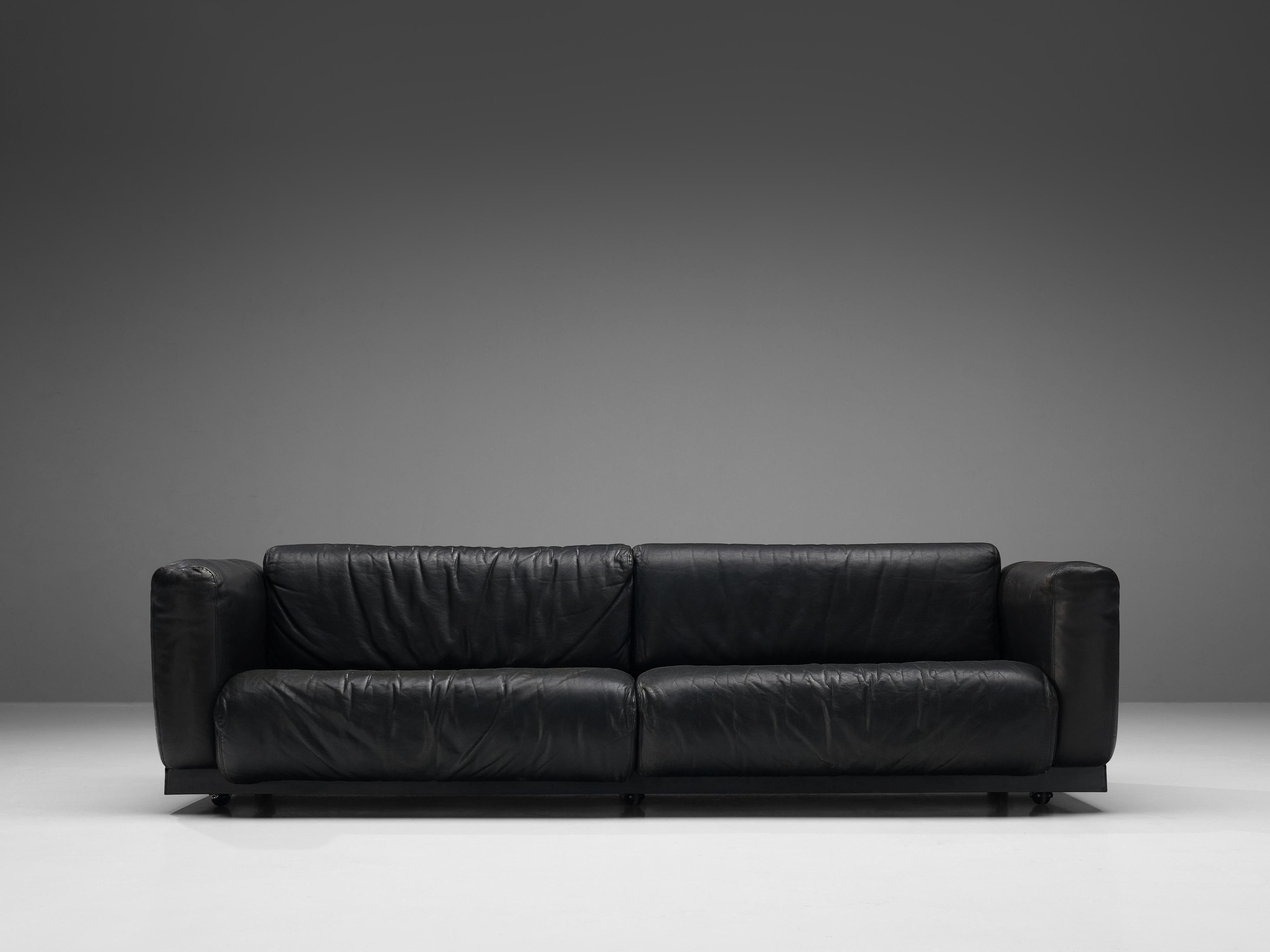 Cini Boeri for Knoll Sofa ‘Gradual’ in Black Leather