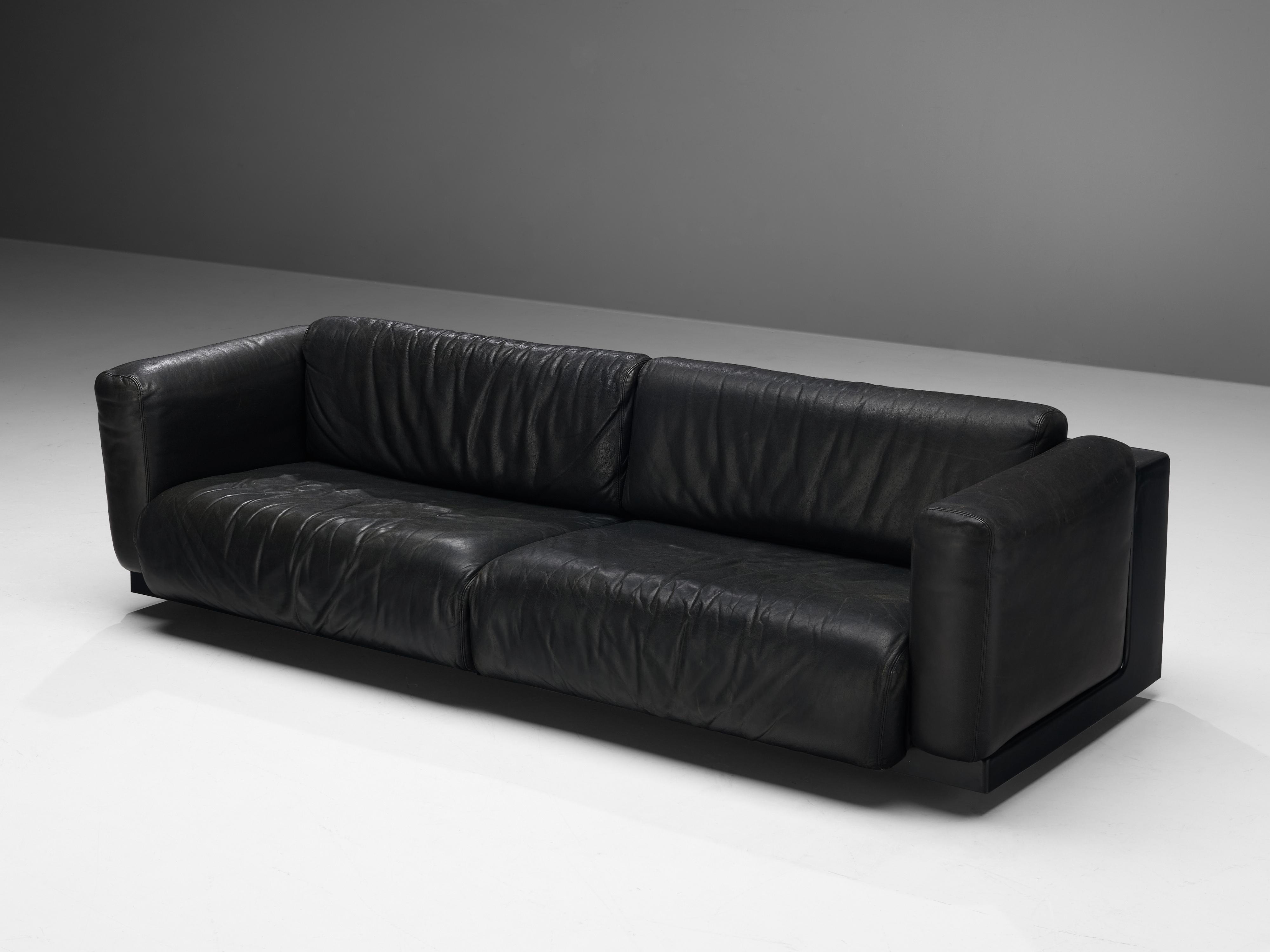 Cini Boeri for Knoll Sofa ‘Gradual’ in Black Leather
