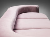 Italian Sofa in Soft Pink Upholstery