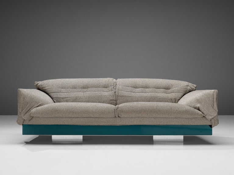 Mauro Lipparini for Saporiti 'Ellypse' Sofa in Grey Upholstery