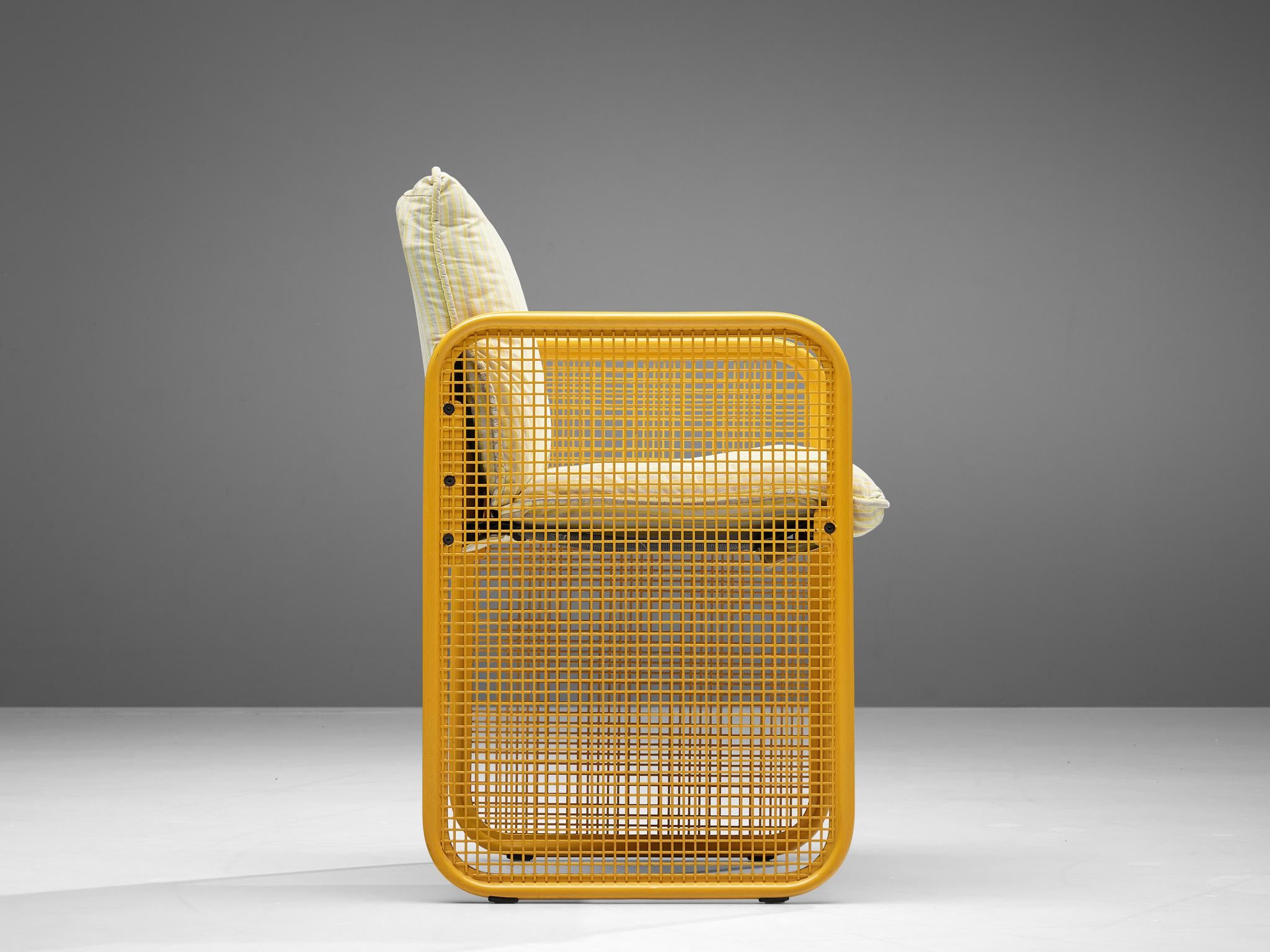 Giotto Stoppino Set of Desk and Armchair in Yellow Metal