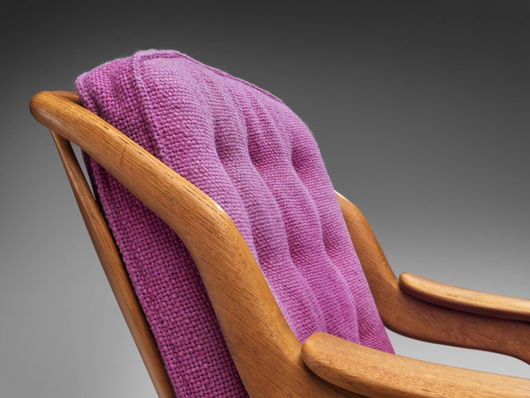 Guillerme & Chambron Lounge Chair in Pink Upholstery