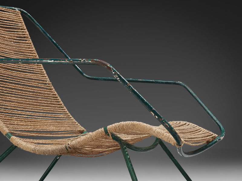Rare Martin Eisler & Carlo Hauner Lounge Chair in Iron and Rope