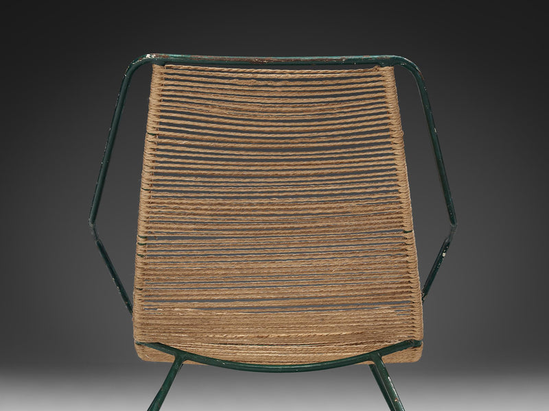Rare Martin Eisler & Carlo Hauner Lounge Chair in Iron and Rope