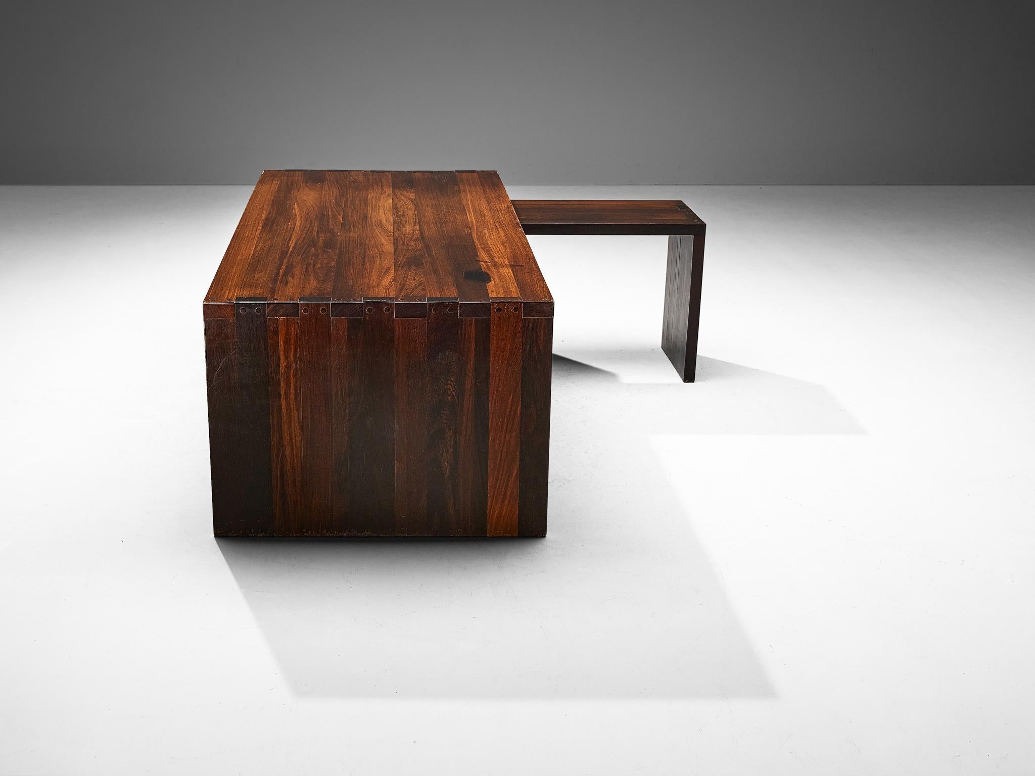 Free-Standing Corner Desk in Solid Wengé