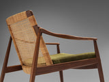 Hartmut Lohmeyer for Wilkhahn Lounge Chair in Teak and Cane