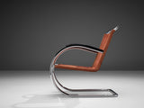Bas Van Pelt Tubular Cantilever Lounge Chair with Red Sisal Seating