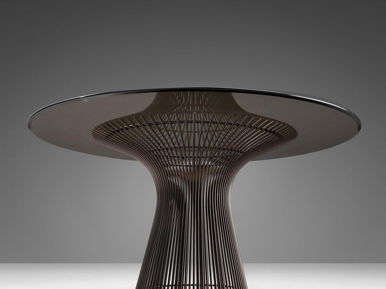 Warren Platner for Knoll Dining Table in Smoked Glass