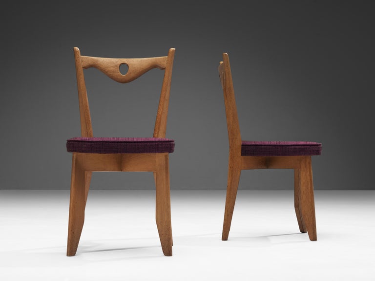 Guillerme & Chambron Set of Six 'Thibault' Chairs in Oak
