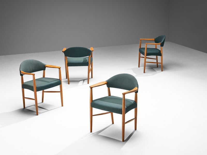 Kurt Olsen for Slagelse Møbelfabrik Set of Four Armchairs in Teak