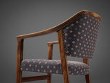 Italian Set of Six Dining Chairs in Patterned Upholstery