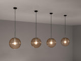 Large Pendants in Smoked Glass and Chrome