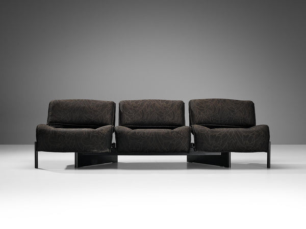 Vigo Magistretti for Cassina 'Veranda' Sofa in Dark Grey Upholstery