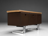 Warren Platner for Knoll Sideboard in Oak and Brown Leather
