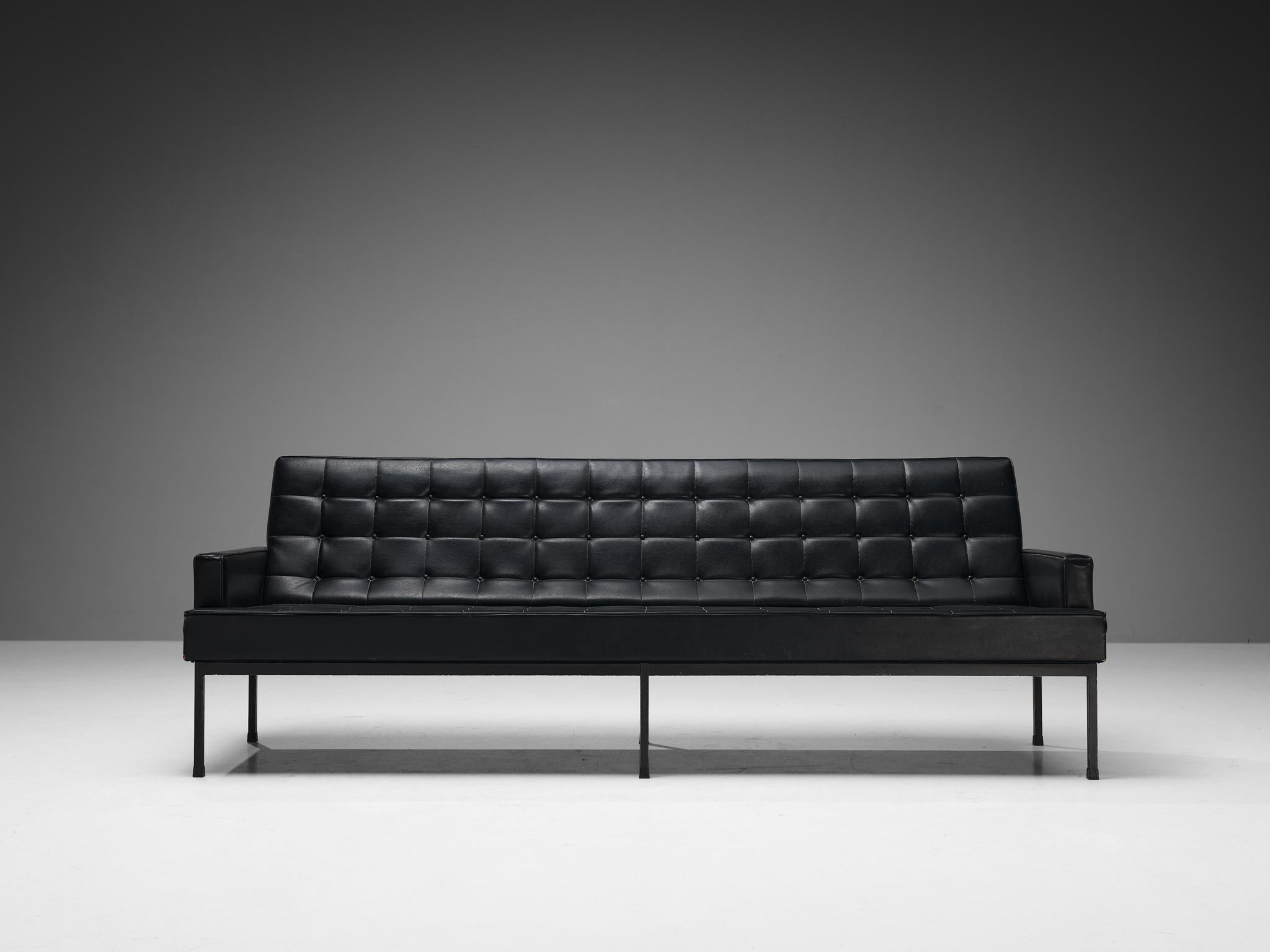 Modern European Sofa in Black Upholstery