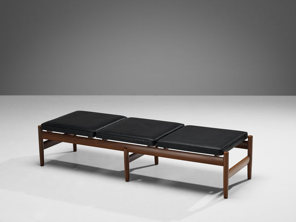 Scandinavian Bench in Afrormosia and Leatherette